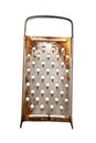 Old rusty grater on white