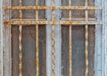 old rusty grille. metal lattice on an old window Royalty Free Stock Photo