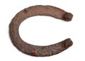 Old, rusty horseshoe isolated on white background Royalty Free Stock Photo