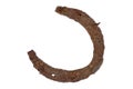 Old rusty horseshoe isolated on white Royalty Free Stock Photo