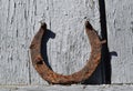 Old rusty horseshoe. Symbol for good luck and good fortune Royalty Free Stock Photo