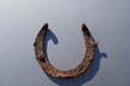 Old rusty horseshoe. Symbol for good luck and good fortune Royalty Free Stock Photo