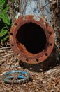 Old rusty industrial tap water pipe and valve Royalty Free Stock Photo