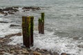 Old rusty iron in the beach Royalty Free Stock Photo