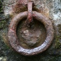 Old rusty iron ring for gripping Royalty Free Stock Photo