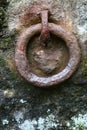 Old rusty iron ring for gripping Royalty Free Stock Photo