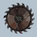 Old rusty iron saw blade for circular saw Royalty Free Stock Photo