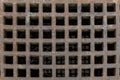 Old rusty iron street water sewer grate closeup top view Royalty Free Stock Photo