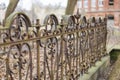 Old, rusty wrought iron fence Royalty Free Stock Photo