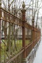 Old, rusty wrought iron fence Royalty Free Stock Photo