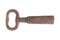 Old rusty key over white background Royalty Free Stock Photo