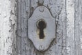 Old rusty keyhole in a close-up Royalty Free Stock Photo