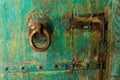 Antique Door Latch Knocker and Lock Royalty Free Stock Photo