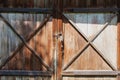 Old Rusty Latch on a Wooden Door Royalty Free Stock Photo