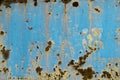 Old rusty light blue metal background
