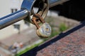 Old rusty lock in the form of heart Royalty Free Stock Photo