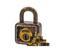 old rusty lock, pixelated layers Royalty Free Stock Photo