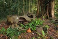 Machine-gun on jeep from World War Two in museum by Binsari Cave on Biak Island Royalty Free Stock Photo