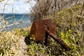 Old rusty machine gun in a small fort in La Pointe du Bout - Les Trois Ilets, Martinique