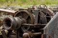 Old rusty machinery on a fishing boat