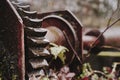 Old rusty machinery found at the experimental site 'Waterloopbos' Royalty Free Stock Photo