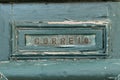 Old rusty mailbox with the word correio Royalty Free Stock Photo