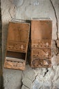 Old rusty mailboxes