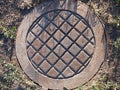 Old and rusty manhole Royalty Free Stock Photo