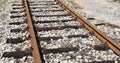 Old rusty railroad tracks in the countryside Royalty Free Stock Photo