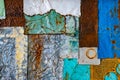 Old rusty metal background texture. grunge texture of colorful old paint surface Royalty Free Stock Photo