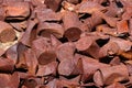 Old rusty metal cans from canned food. Royalty Free Stock Photo