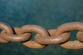 Old rusty metal chain outdoors. Large chain links Royalty Free Stock Photo