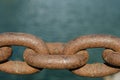 Old rusty metal chain outdoors. Large chain links Royalty Free Stock Photo