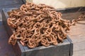 Old rusty metal chains Royalty Free Stock Photo