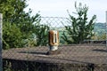 Old rusty metal chimney on a roof of an abandoned factory Italy, Europe Royalty Free Stock Photo