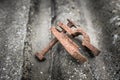 Old rusty metal clamp Royalty Free Stock Photo