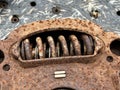 Old rusty metal clutch texture Royalty Free Stock Photo