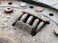 Old rusty metal clutch texture Royalty Free Stock Photo