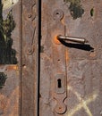 Old rusty metal door with handle Royalty Free Stock Photo