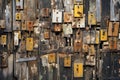 Old rusty metal door with padlock on it,  Background and texture Royalty Free Stock Photo