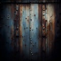 Old rusty metal door with rivets. Texture for background. Toned. Royalty Free Stock Photo