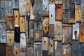 Old rusty metal door on the wall of a warehouse,  Abstract background Royalty Free Stock Photo