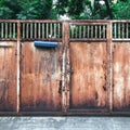 Old rusty metal house gate Royalty Free Stock Photo