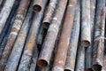 Old rusty metal iron pipe Royalty Free Stock Photo