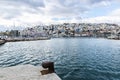 Old rusty metal moorage in the port of Athens, Greece