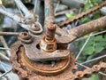 Old rusty metal pipe with a chain Royalty Free Stock Photo