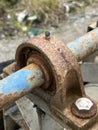 Old rusty metal pipe with a chain Royalty Free Stock Photo