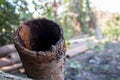 A old rusty metal pipe on the ground Royalty Free Stock Photo