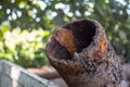 A old rusty metal pipe on the ground Royalty Free Stock Photo