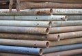 old rusty metal pipes in industry site Royalty Free Stock Photo